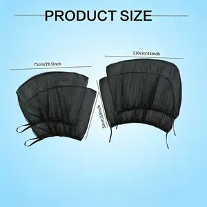 4pcs Black RV Car Window Curtains | Sun Blinds for SUV Van Camper RV Front & Rear Windows