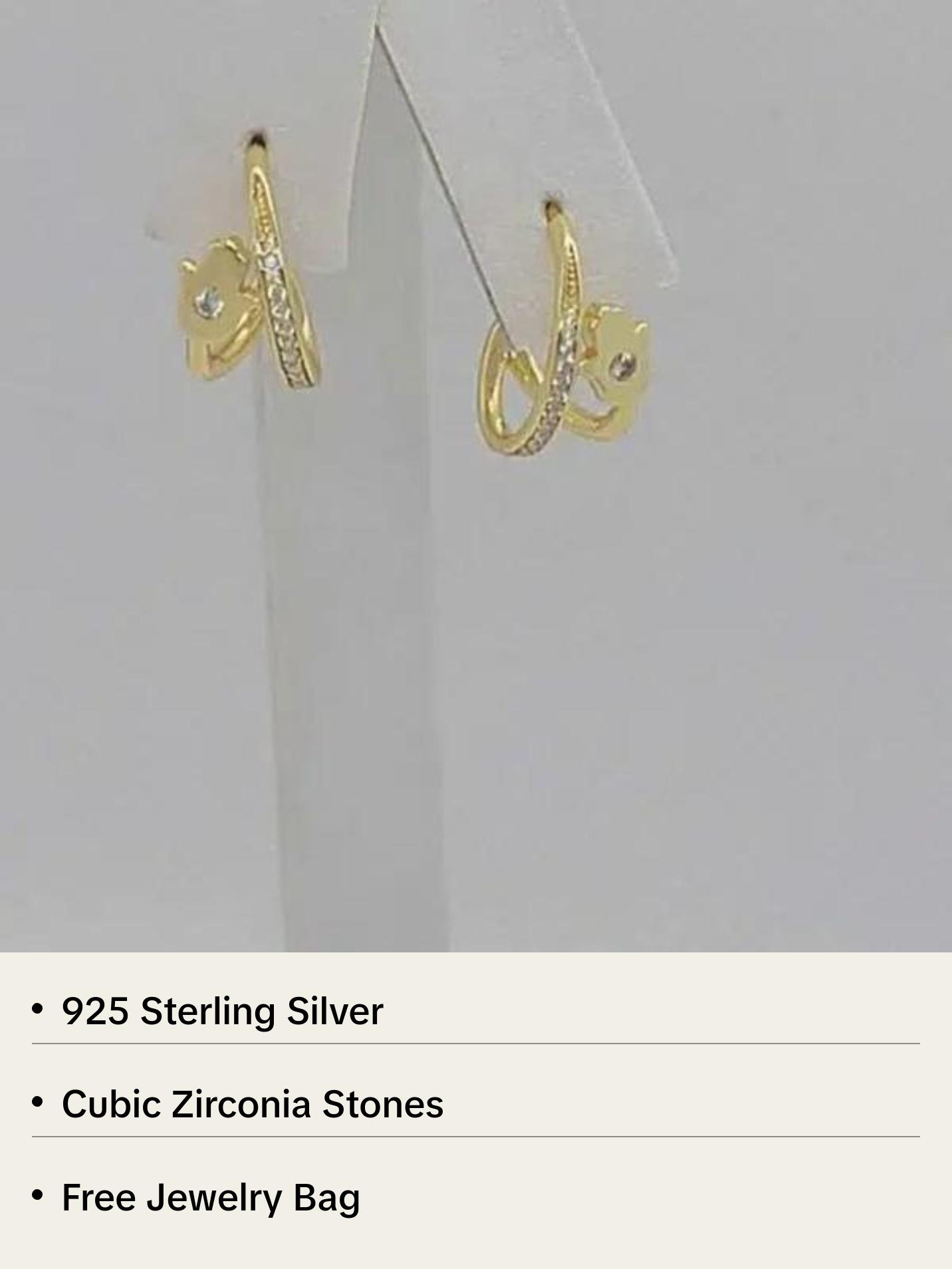 Brand New Sterling Silver 925 Hamsa Earrings