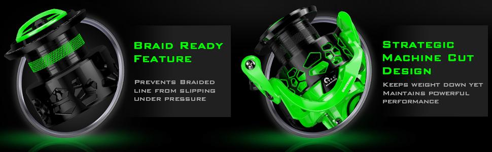 KastKing Zephyr Spinning Reel,/Ice Fishing,7+1/6+1BB Smooth Powerful Fishing Reel, Fresh & Saltwater Fishing Reel, Oversized Stainless Steel Main