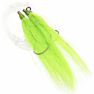 Tsunami TS-4568 Hi-Lo Wide Gap Hook Fluke Rigs with Double Bucktail Teaser