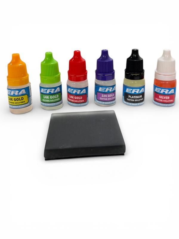 ERAFINE At Home Jewelry Testing Kit, Gold Silver Platinum Tester Kit with Test Stone, Instructions 5ml Bottles, Detect Metals Scrap Jewelry