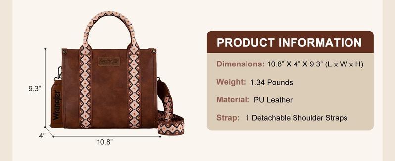 Wrangler Aztec Tote Bag for Women Boho Shoulder Purse