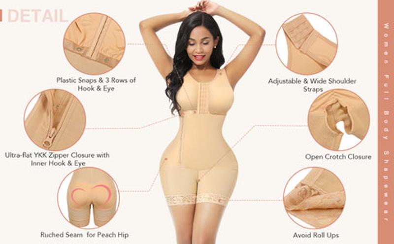 FeelinGirl Fajas Colombianas Shapewear Postpartum Tummy Control Body Shaper BBL Post Shapewear Soft Womenswear