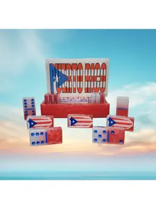 Resin Dominoes Set with Storage Box - Puerto Rico