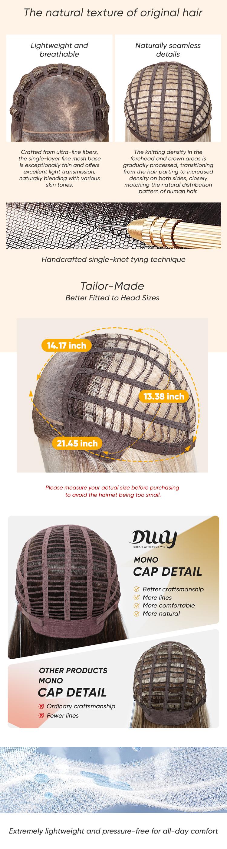 Dara C- NEW! DWY Mono Lace Front Free Part Long-Length Wavy Brown Glueless Synthetic Wig for Women 28 Inches Autumn Outfits