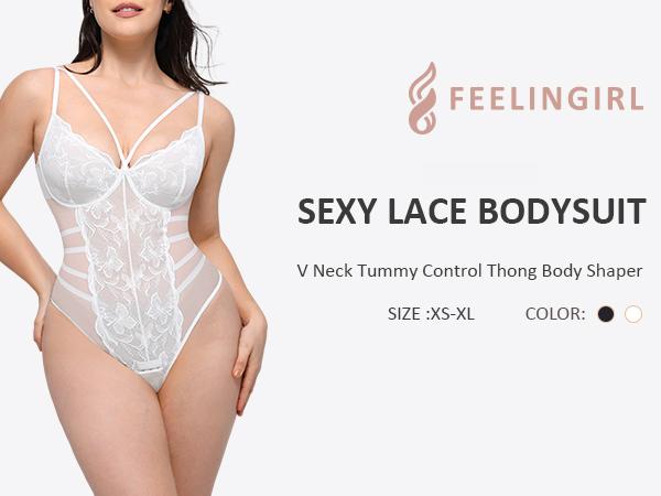 FeelinGirl Shapewear Bodysuits for Women V Neck Tummy Control Blackless Body Suits Thong Comfort Fabric dealsforyoudays FeelinGirl Shapewear Bodysuits for Women V Neck Tummy Control Blackless Body Suits Thong Comfort Fabric dealsforyoudays