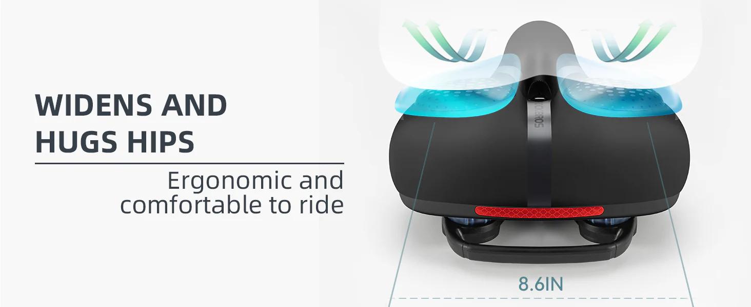 ROCKBROS Comfort Gel Bike Seat Breathable Waterproof Saddle Cruiser/Mountain/Fat Bikes