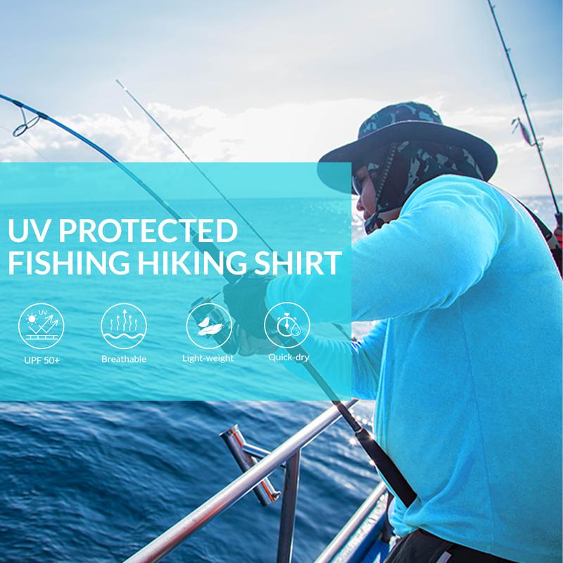 baleaf Men's Solid Thumb Hole Long Sleeve Sports Hooded Hoodie Sun Protection Hoodie Shirt UPF 50+ Long Sleeve UV SPF T-Shirts with Mask Rash Guard Fishing Lightweight