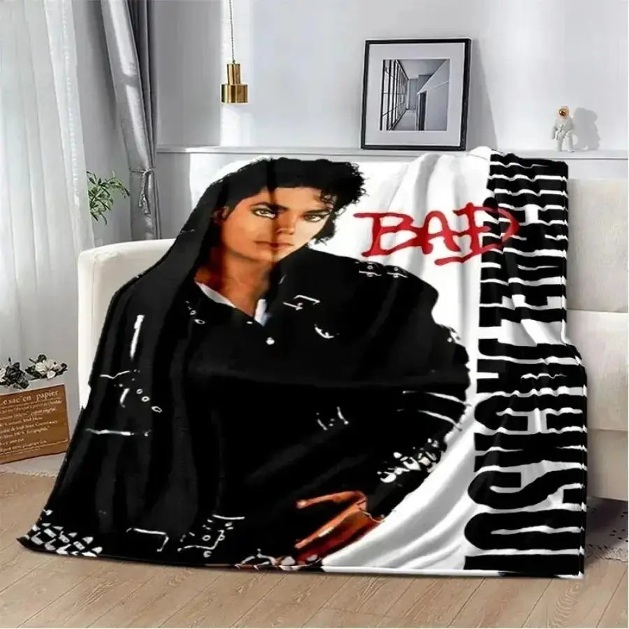 Michael Jackson High-Detail Print Flannel Fabric Throw Blanket - Fluffy Soft Single Piece, Wrinkle-Resistant Multi-Size All-Season Bedding for Bedroom/Sofa, Adults' Home & Travel Use