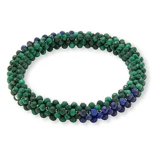 Mine Finds by Jay King Malachite and Lapis Woven Stretch Bracelet