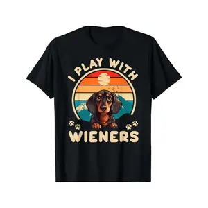 Dachshund & Weiner Dog Lover's Retro Cotton T-Shirt - Casual Fit, Machine Washable, All-Season Comfort