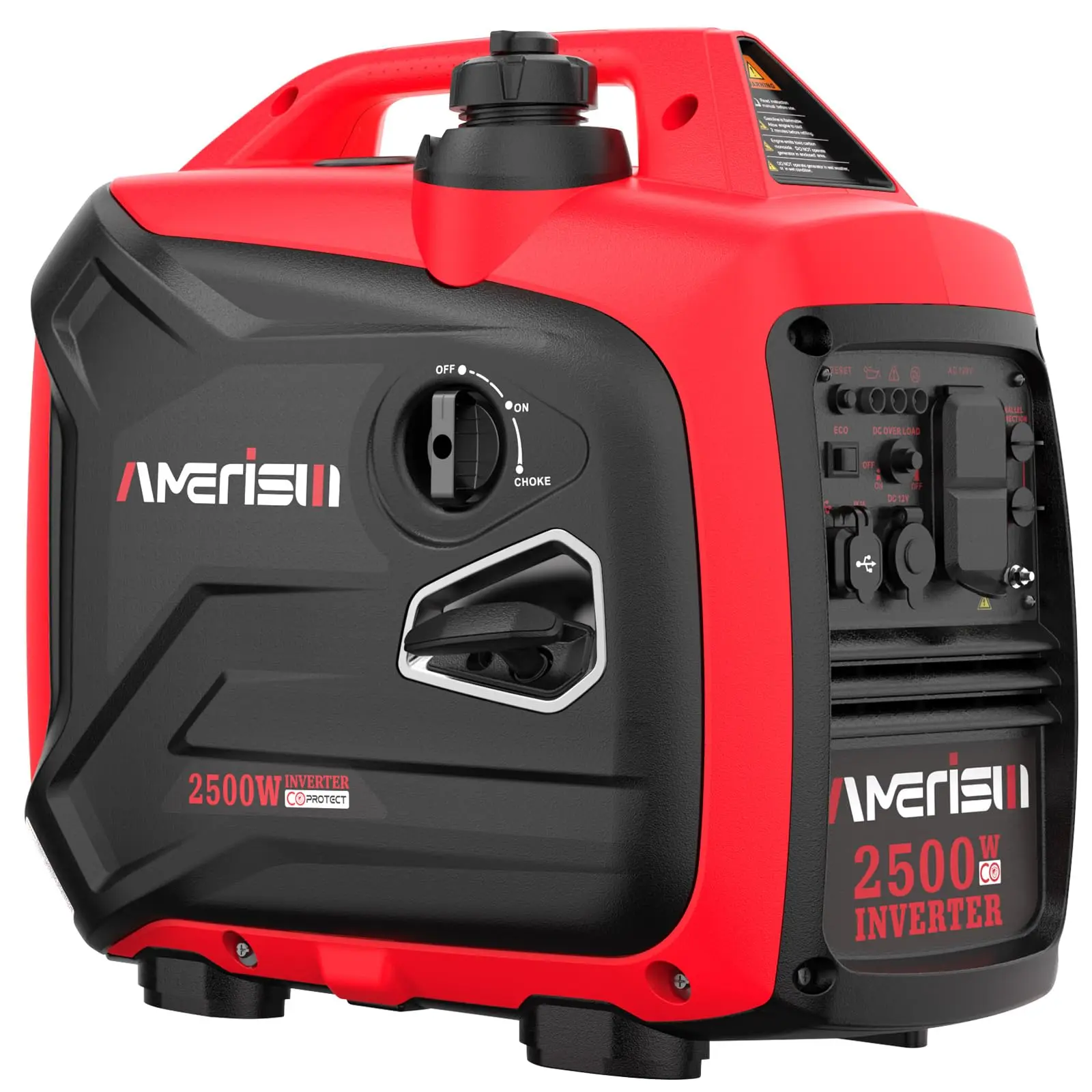Generador Inversor Portátil de 2500 Vatios (AM5020C) con Sensor de CO y Tecnología Silenciosa, Generadores para Energía Doméstica