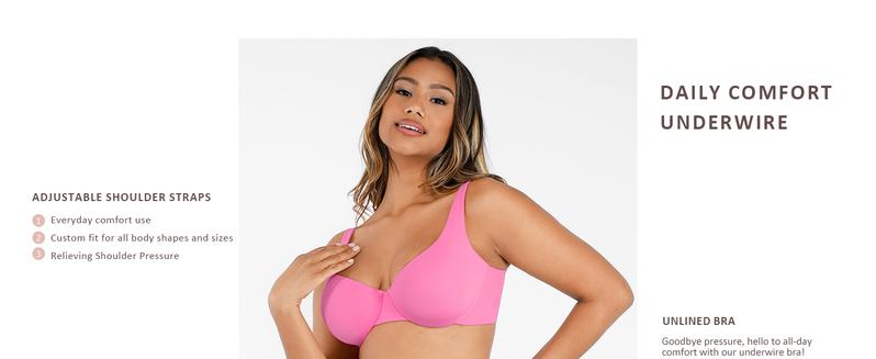 FeelinGirl FeelSoft Minimizer Bras for Women Comfort Underwire Balconette Bras Plus Size Full Coverage No Padded Seamless Everyday Bras Womenswear Comfortable Springtok