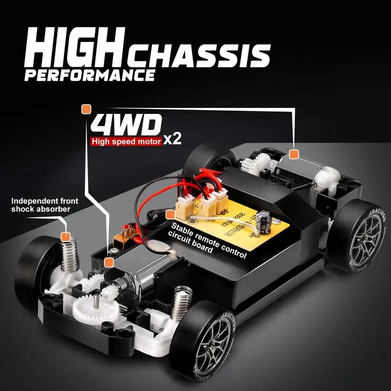 【RC-Kid's Gifts】2.4GHz Remote Control Car, 1:24 Scale RC Drift Car,4WD Racing Car With 2 Rechargeable Batteries & LED Lights,Remote Control Mode Easy for Kids & Beginners,Compact Portable Design,Fun Indoor & Outdoor Play Gift #Toys Gift Preferred Fro Kids