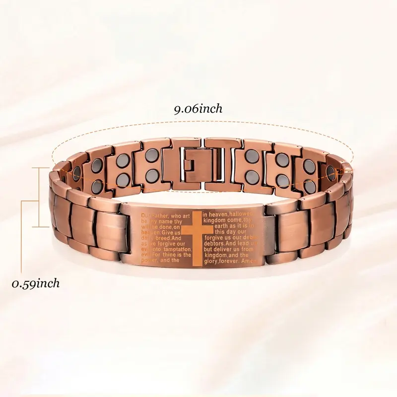 YLNWH Copper Magnetic Therapy Bracelet for Men & Women, 3X Ultra Strength Magnetic Bracelets, Copper with 3500 Gauss Neodymium Magnets, Eliminate Static Electricity, Magnetic Field Therapy Jewelry