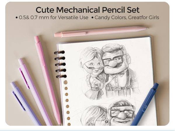 Nicpro 39 PCS Aesthetic School Supplies with Cute Pen Case, 12 Pastel Highlighters, 5 Black Ink Gel Pens, 6 Mechanical Pencils Set 0.5 & 0.7mm for Students Stationary College Essentials (Blue)