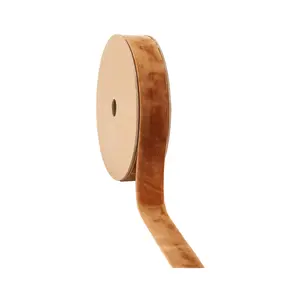 1" Velvet Ribbon | Cognac | 10 Yard Roll