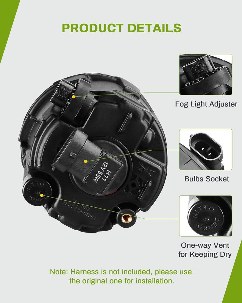 YITAMOTOR Fog Lights Compatible with 2011-2015 Rogue 09-14 Cube Murano 11-14 Juke/Quest 07-12 Versa, Infiniti 08-12 EX35/06-12 FX35/09-13 FX50/11-12 G25/10-13 G37/11-13 M37 M56/2012 M35h/11-12 QX56