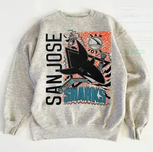 [Sale Up To 30%] + [Free Ship] Vintage San Jose Sweatshirt, Shark Graphic Retro Sweatshirt Unisex, Ice Hockey Shirt