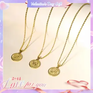 [Valentine's Day Gift]Constellation Pendant Fashion Necklace Gold Zodiac Necklace (Unisex) Jewellery gold pendant necklaces