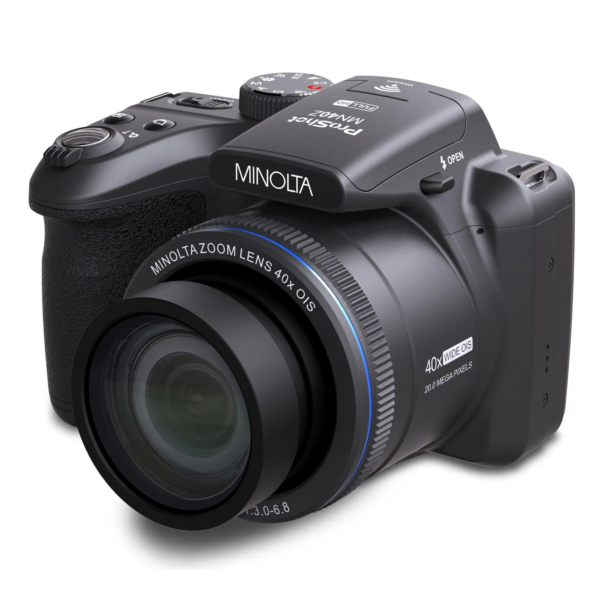Minolta MN40Z Camera w/ 40X Optical Zoom, Blink Detection, WiFi