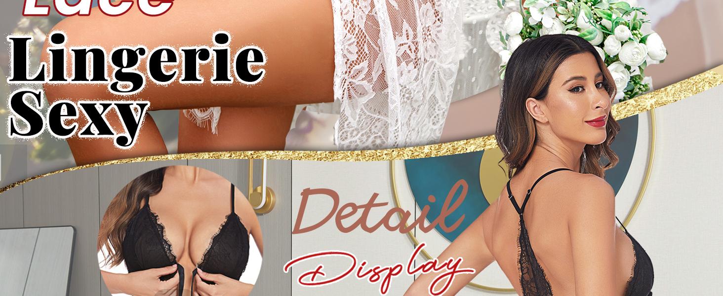 Avidlove Women's Lace Chemise Eyelash Wedding Bridal Lingerie with Adjustable Straps & Elastic Band for Nightwear & Sleepwear