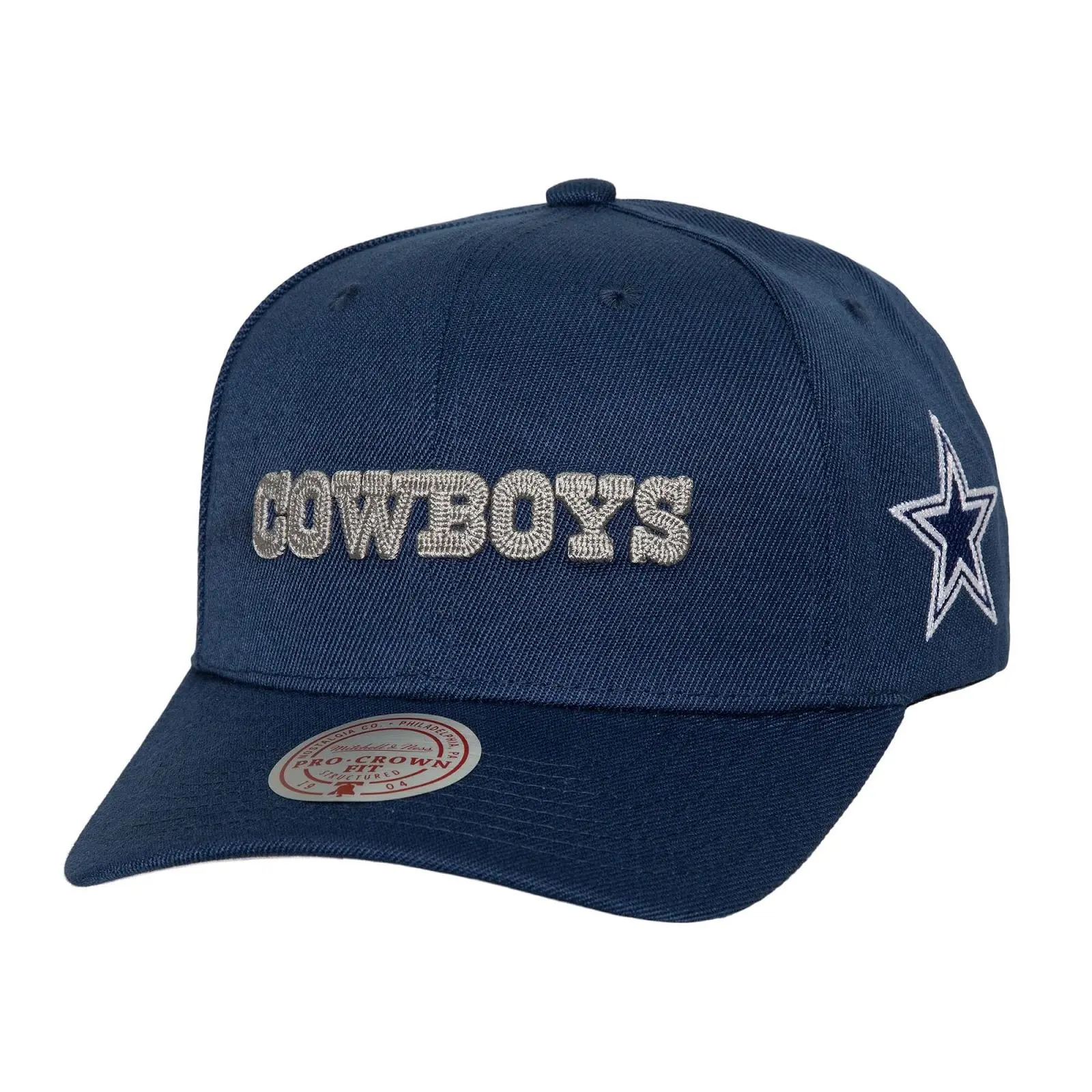 Dallas Cowboys Navy Chain Gang Pro Crown Snapback Hat, Unisex Casual Cotton Graphic Cap with Regular Fit