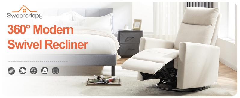 【Deal】SweetFurniture Rocking Chair , Swivel Rocker Recliner Chair, Manual Upholstered Seating Recliner, Angle Adjustable Chair 【Deal】SweetFurniture Rocking Chair , Swivel Rocker Recliner Chair, Manual Upholstered Seating Recliner, Angle Adjustable Chair