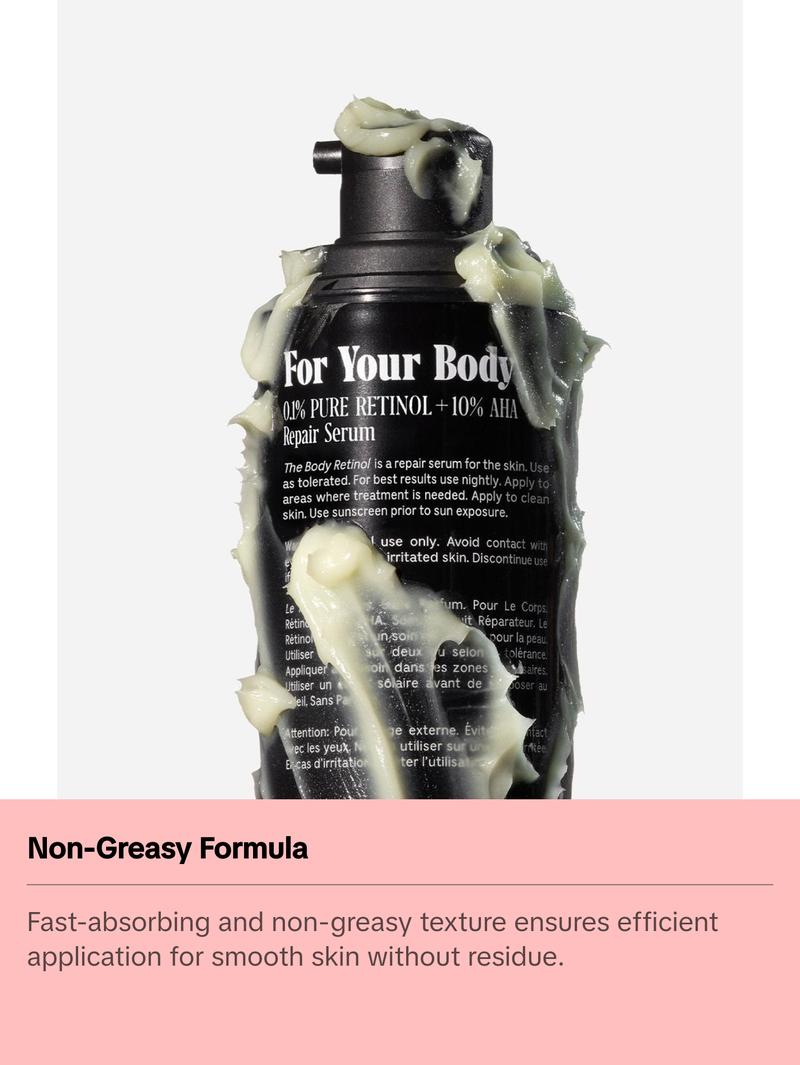 Nécessaire - The Body Retinol. Retinol Repair Serum + Retinol Body Lotion In One. Crepey Skin Treatment. Wrinkle + Line Prevention. 0.1% Pure Retinol + 10% AHA. 5.1 oz