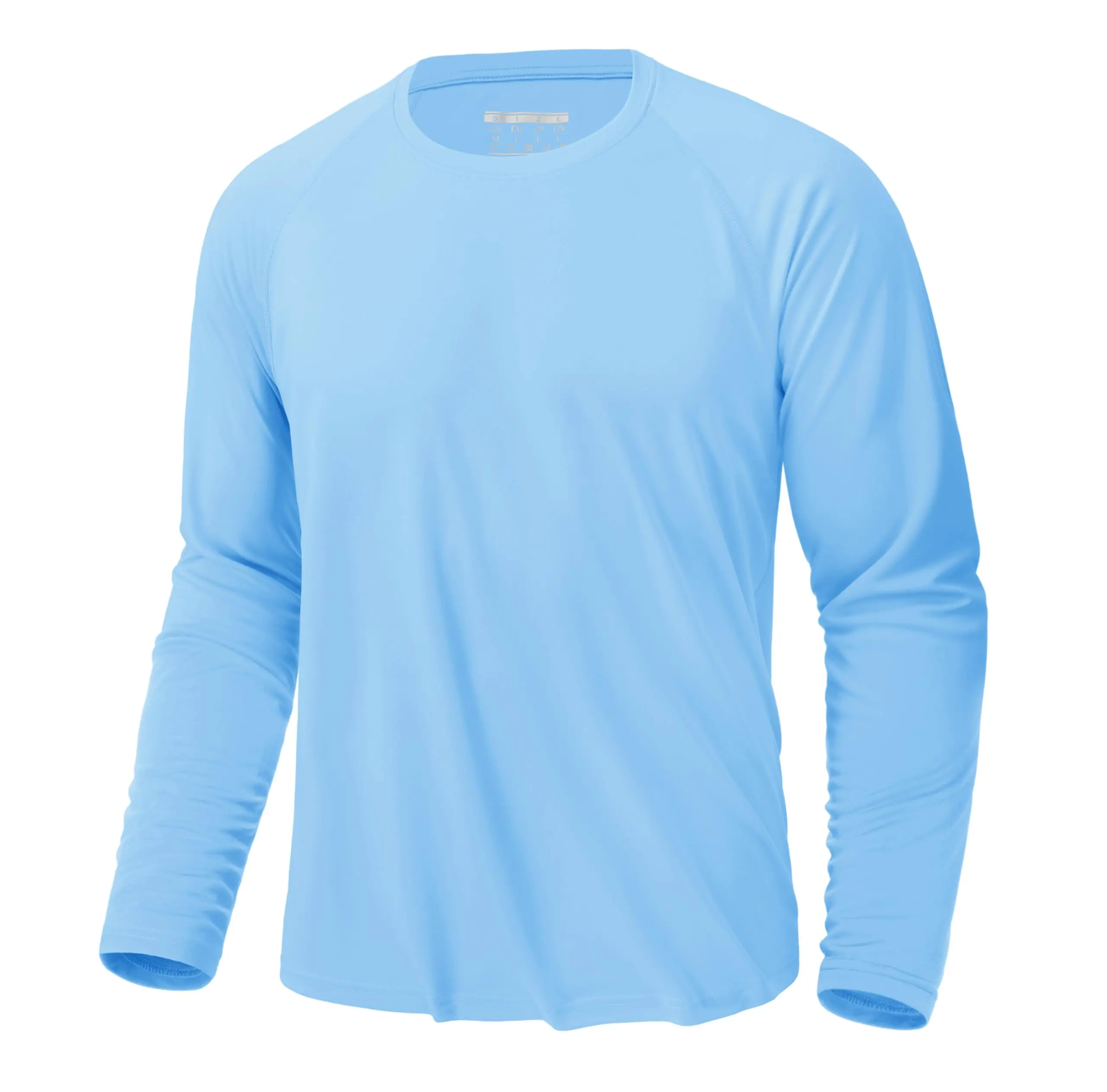 MAGCOMSEN Men's Long Sleeve UPF 50+ Sun Protection Shirt, Lightweight Quick Dry Polyester Crew Neck Training Top for Workout & Hiking, Workout Clothes, Sport Clothing, Training Shirt, Long Sleeve Shirts