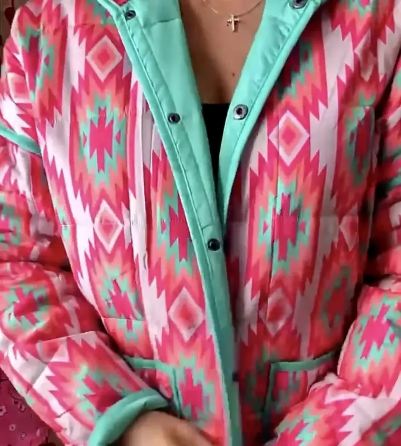 Desert Sunrise Quilted Puffer Jacket