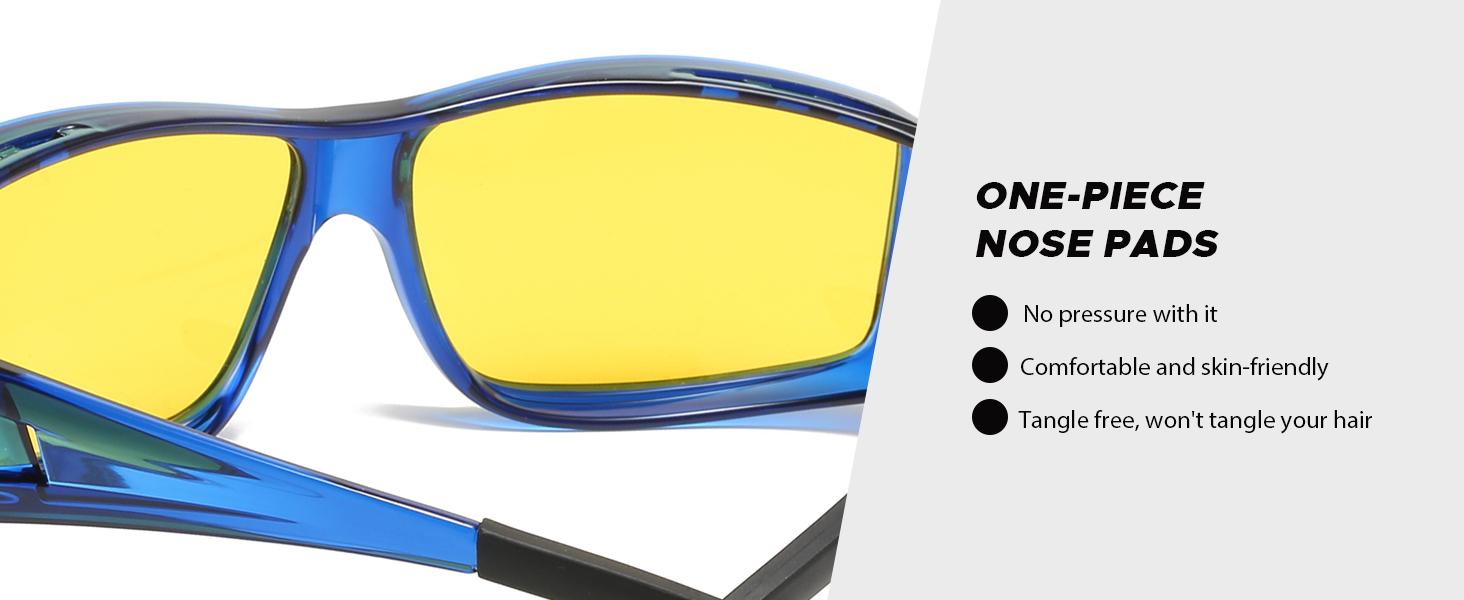 【Friend’s Pick】LVIOE Around Night-Vision Glasses, Fit Over Prescription Glasses with Polarized Yellow Lens Night-Driving Glasses