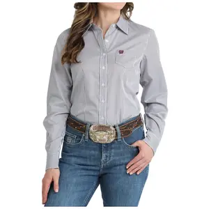 MSW9164271 Cinch Women's Long Sleeve Button Up Western Shirt - White Stripe