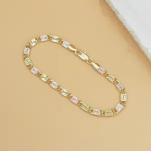 Meraki Women's Color Block Geometric Chain Bracelet, Versatile for Everyday Wear