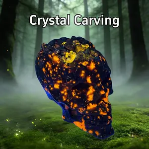 1 Count Yooperlite Skull + Lapis Lazuli Chips Gift