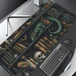 Mystical Dragon  Pattern Desk Mat, Large Game Desk Mat,  Aesthetic Desktop Decoration Protective Pad, Rubber Pad Non-slip Lock Edge Work Pad