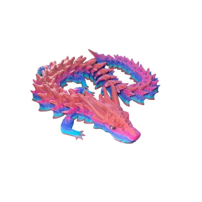 3D Printed Articulated Dragon Rainbow 03