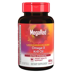 MegaRed Antarctic Krill Oil 1000mg, Omega 3 Fatty Acid Supplement, Ultra Concentrate EPA & DHA Softgels, Antioxidant Astaxanthin, Heart Health Supplement With No Fish Oil Aftertaste, 60ct