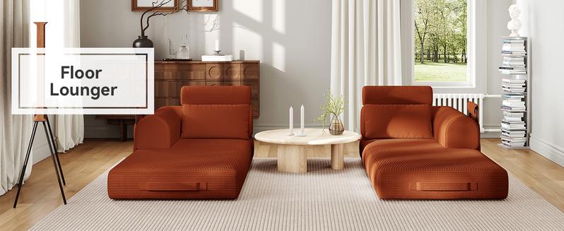 5-in-1 Reinforced Folding Sofa Bed | 79" Steel Support Frame with High-Resilience Memory Foam | Sturdy & No Tools Needed for Family Living Room