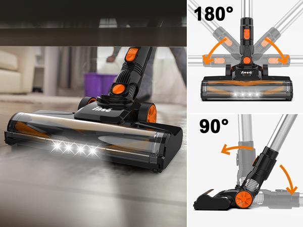INSE Cordless Vacuum Cleaner, 6-in-1 Rechargeable Stick Vacuum, 45mins Runtime, Lightweight Portable Vacuum, Ultra-Quiet, Versatile for Home Hard Floor Pet Hair Car