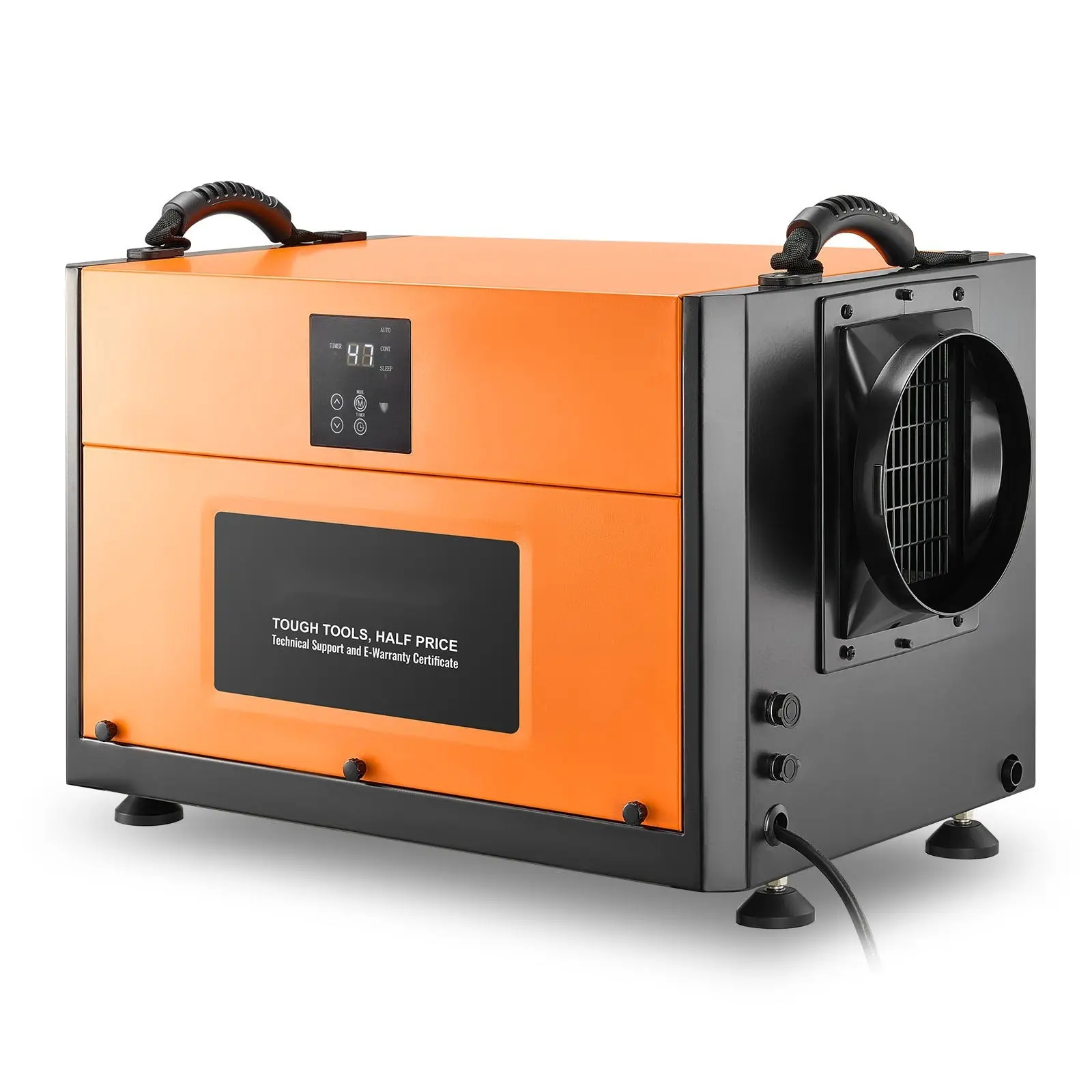 156 Pints Commercial Dehumidifier With Drain Hose Included, Portable Crawl Space Dehumidifier For Basements And Storage Rooms, Industrial Grade Construction, Auto Defrost Drainage, Heavy Duty Galvanized Steel Build, LED Indicator