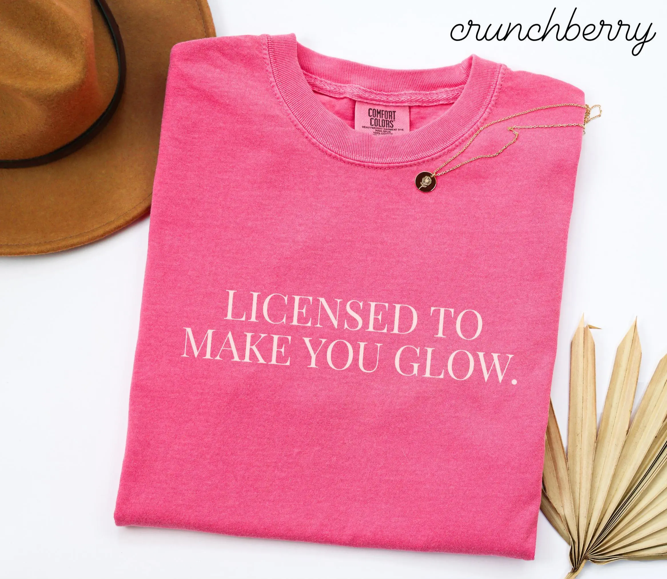 Licensed To Make You Glow Comfort Colors Shirt • Esthetician Tshirt • Spray Tan Artist Tees • Aesthetician shirts • MEDSPA Tee • Esthetics Fabric Fit Medium Tops