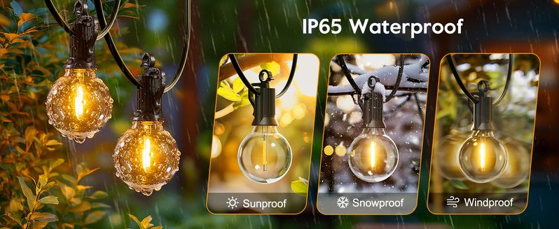 Brighttown Christmas, Halloween, 108-foot solar lights, outdoor waterproof, with remote control, 50 shatterproof LED bulbs, 3 light modes, adjustable porch, backyard, patio, garden, party