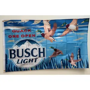 Busch Light Beer Flag 3x5 Ft: One-Sided, Double-Side Polyester, Grommets