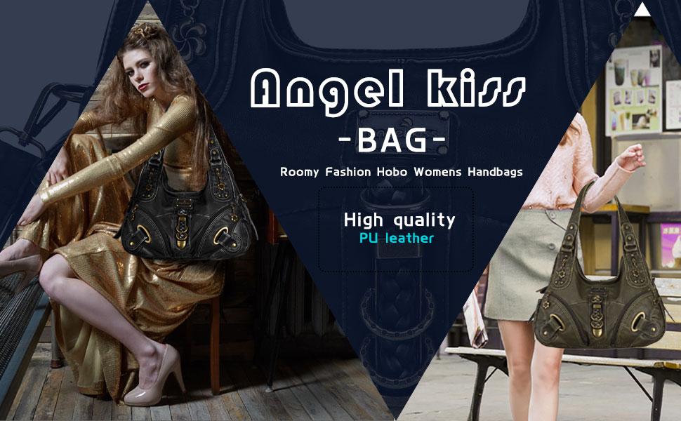 Angel Kiss Vintage Crossbody Bag (14"x5"x13") - PU Hobo Satchel Purse, Medium Lightweight Elegant Convertible Stylish Women's Work Bag, Ideal for Summer Daily Use & GF Gift,sohochic Angel Kiss Vintage Crossbody Bag (14"x5"x13") - PU Hobo Satchel Purse, Medium Lightweight Elegant Convertible Stylish Women's Work Bag, Ideal for Summer Daily Use & GF Gift,sohochic