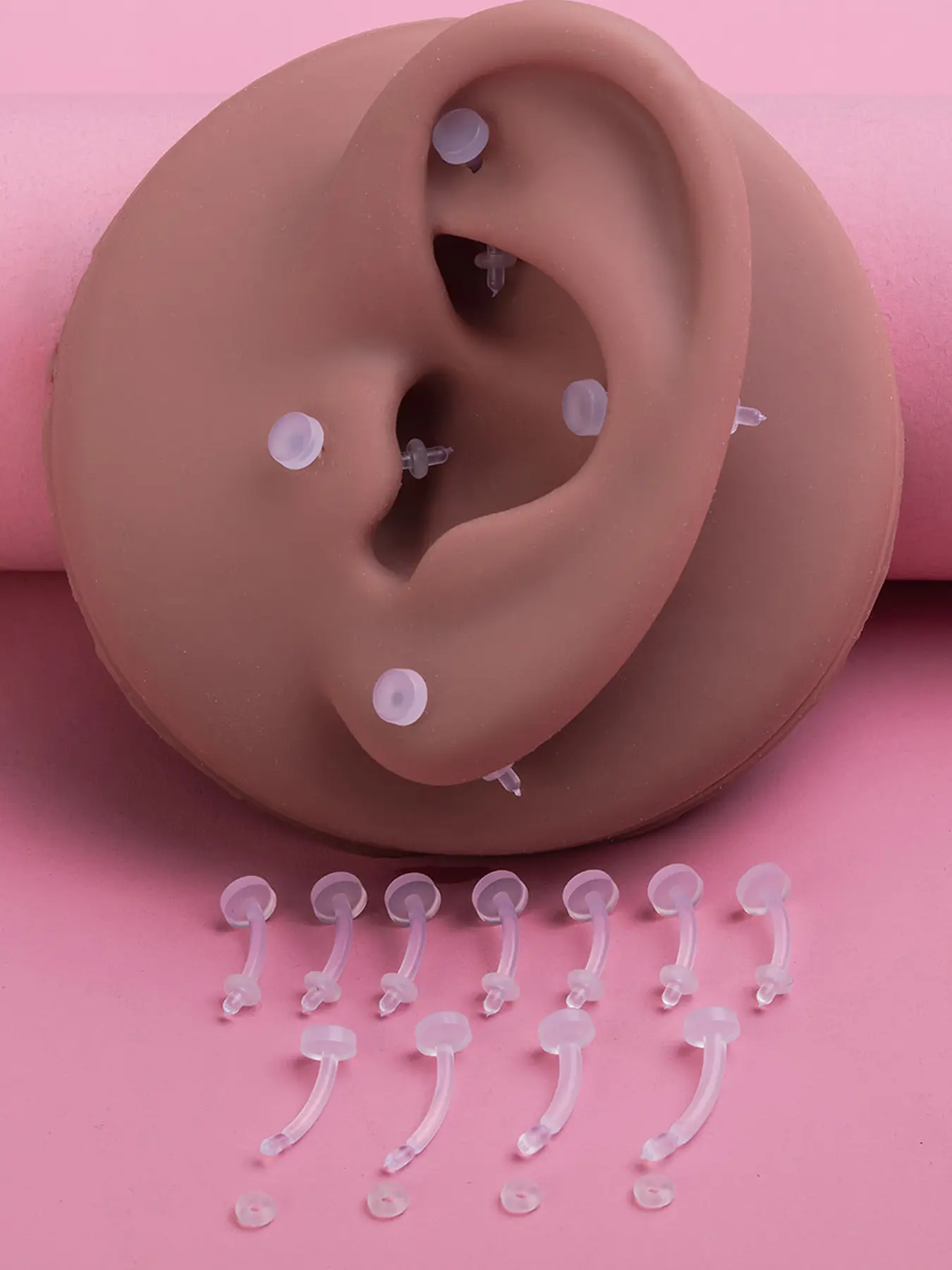 16Gauge 14Gauge Clear Bioflex Plastic Daith Rook Earrings Eyebrow Rings Curved Barbells Flexible Invisible Belly Piercing Retainers Body Piercing Jewelry for Sports Work Surgery 8/10/12/14MM Rook Piercing Jewelry