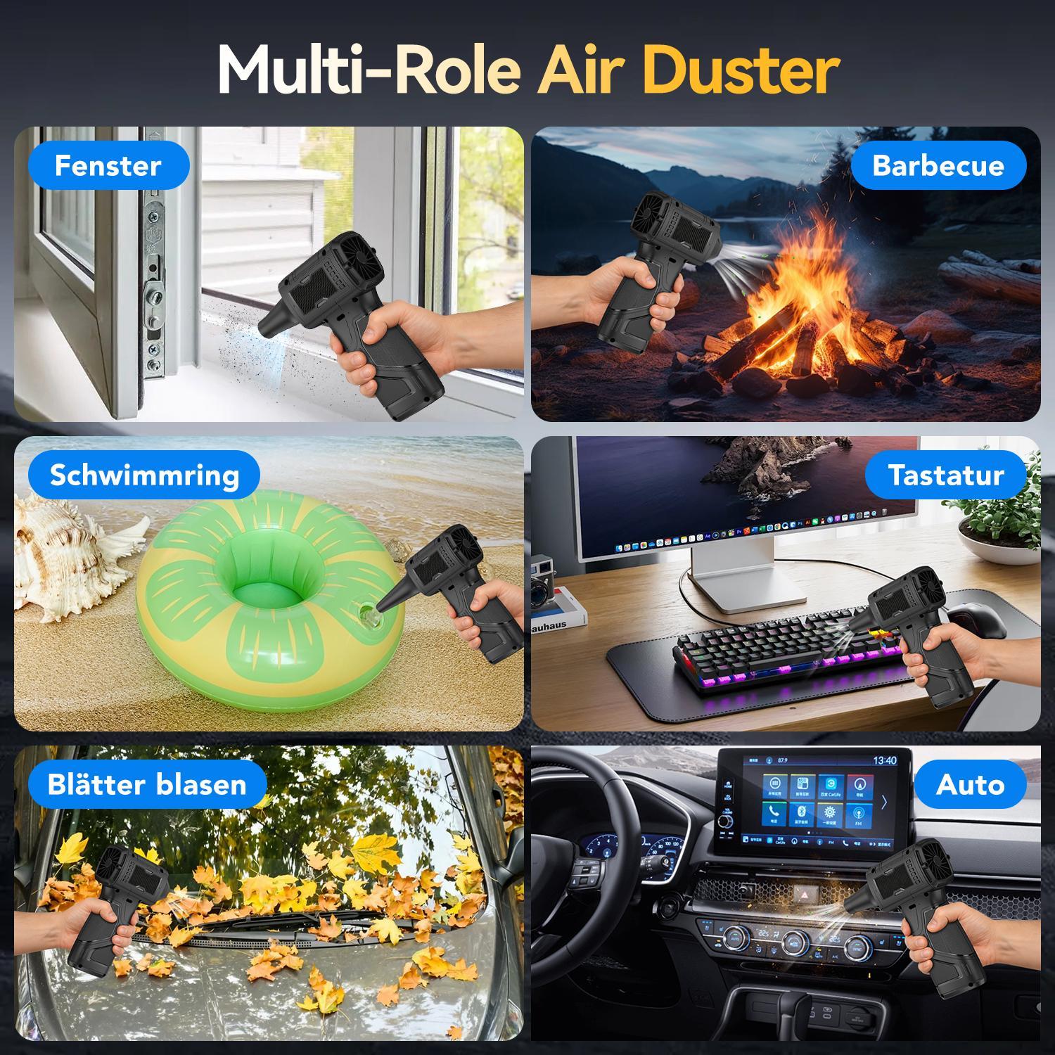 Compresssed Air duster Cordless Leaf Blower Violent Turbo Fan,USB Rechargeable Handheld Cooling Turbo,Portable Waist Fan