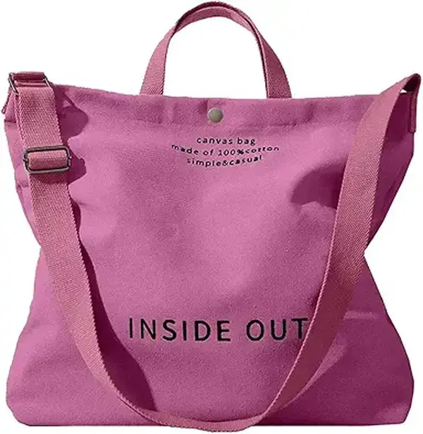 RIVERICH Women's Commuter Style Solid Color Inside-Out Canvas Tote - Large Capacity Cotton Shoulder Bag with Adjustable Strap, Fashionable Everyday Work Bag, Solid Color Bag