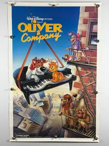 OLIVER & COMPANY (1988) Original Disney Movie Poster 27x40 One Sheet Theatrical -Rolled SS