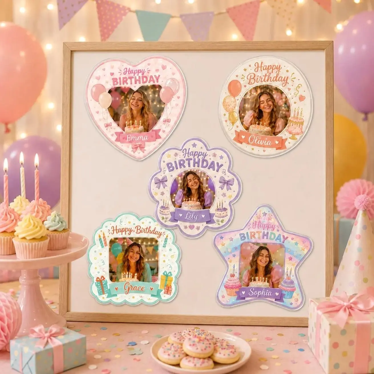 Custom Birthday Photo Magnet, Personalized Fridge Magnet, Birthday Picture Magnet, Party Favor Gift, Personalized Birthday Keepsake